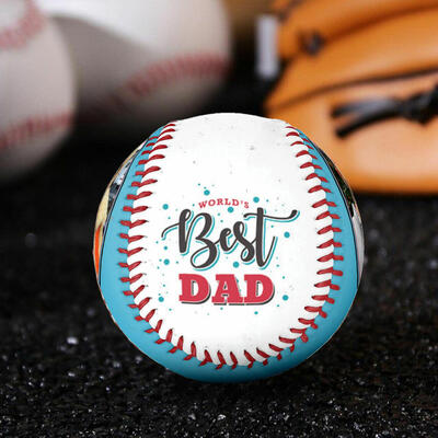 Customized Baseball Add Photos Gift for Dad