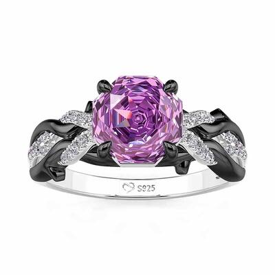 Jeulia Twisted Two Tone Thorn Octagonal Rose Cut Engagement Ring