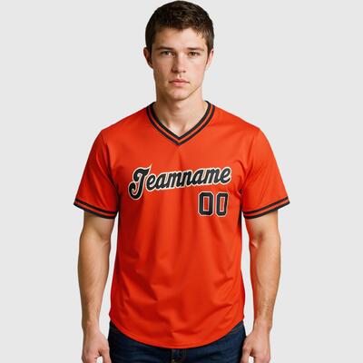 Custom Orange Baseball Jersey with Personalized Number and  Logo Perfect for Sports Events