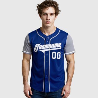 Custom Royal Gray Two Tone Baseball Jersey Personalized Logo and Number Great for Game Days and Community Events