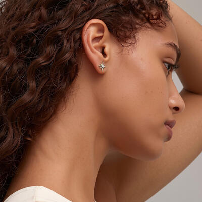 "Celestial Treasure" Round Cut Stud Earrings