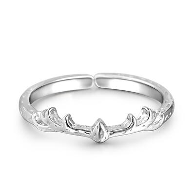Jeulia "Elk Antlers" Adjustable Sterling Silver Women's Band