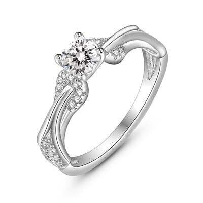 Jeulia Nœud à l'infini Bague de fiançailles Coupe ronde Argent Sterling