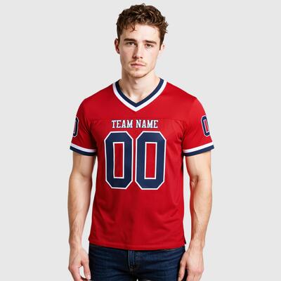 アメリカンフットボール ユニフォーム Vネック 半袖Tシャツ ユニセックス 男女兼用 カスタマイズ可能