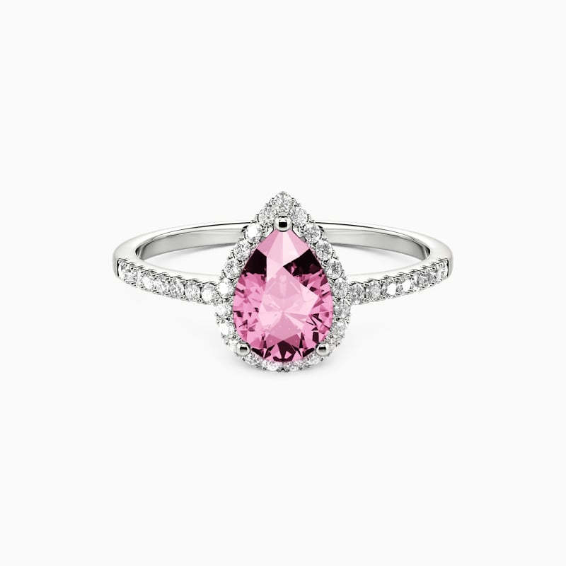 "Cheek to Cheek" 1.5ct Pear Cut Halo Engagement Ring