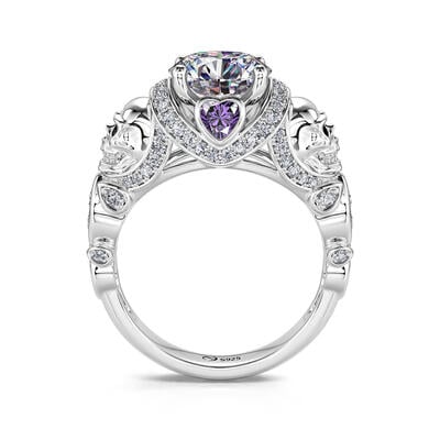 Jeulia "Enduring Love" Skull Design Round Cut Sterling Silver Ring