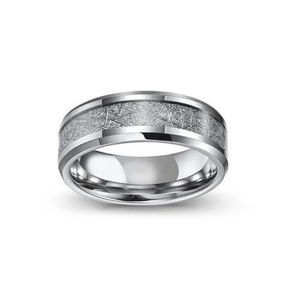 Jeulia Imitated Meteorite Titanium Steel Men's Band