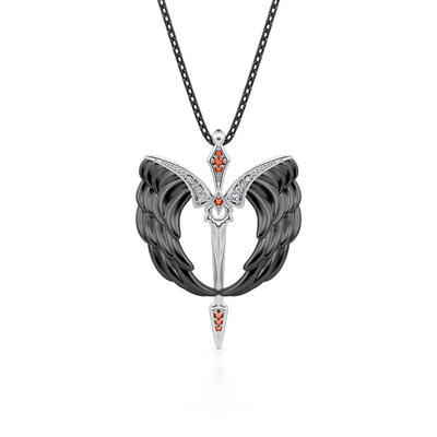 Jeulia "Redemption" Wings Design Sterling Silver Necklace