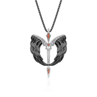 Jeulia "Redemption" Wings Design Sterling Silver Necklace