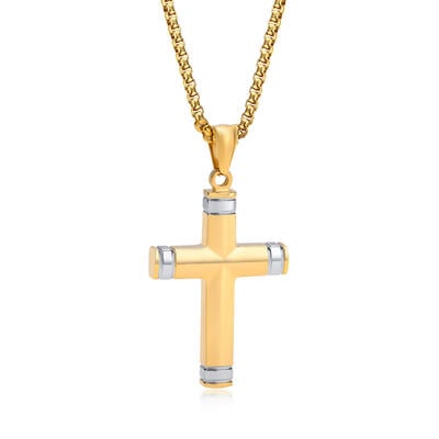 Jeulia Collier pour hommes Croix Acier inoxydable