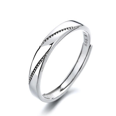 Jeulia Simple Sterling Silver Adjustable Men's Band