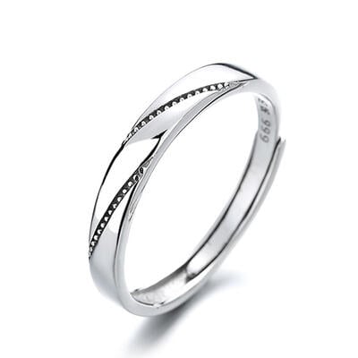 Jeulia Simple Sterling Silver Adjustable Men's Band