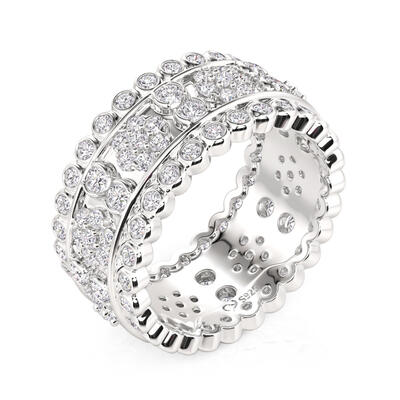 Jeullia Snowflake Eternity Band for Women Sterling Silver