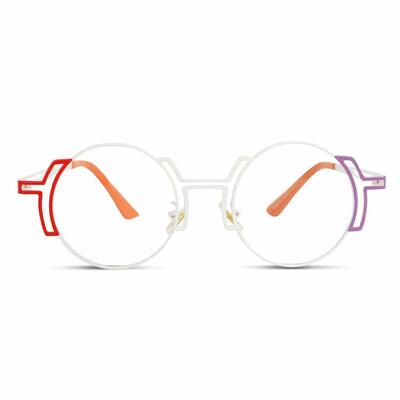 Albert White Round Glasses