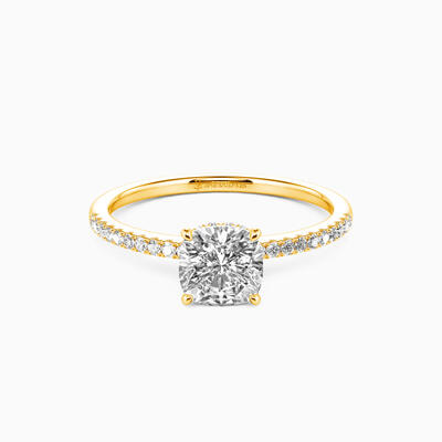 "You Make My Day" 0.8ct Cushion Cut Halo Engagement Ring