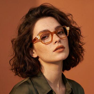 Penniy Orange Square Glasses