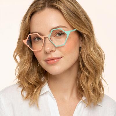 Macarthu Lunettes Géométriques Orange