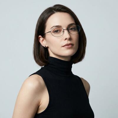 Anna Schwarze Ovale Brille