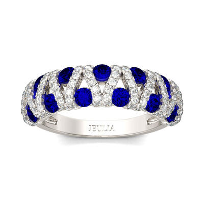 Jeulia Hollow Round Cut Sterling Silver Women's Band