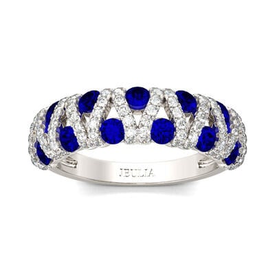 Jeulia Hollow Round Cut Sterling Silver Women's Band