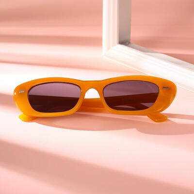 Time Orange Rectangle Sunglasses