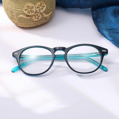 Gusta Blue Round Glasses