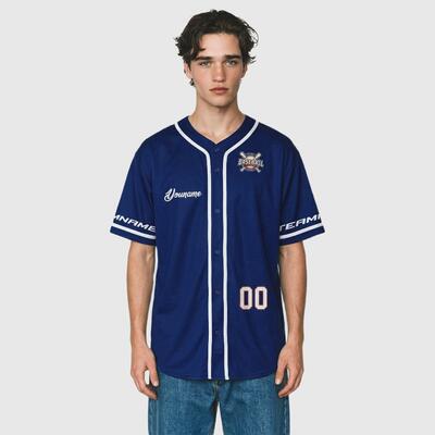Custom Navy Baseball Jersey – Chunichi Style Fan Apparel with Personalized Name and Number