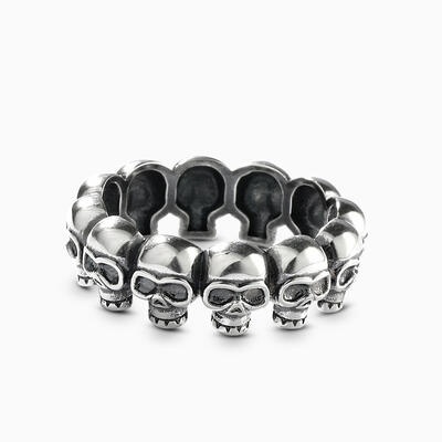Jeulia "Phantom" Skull Sterling Silver Band