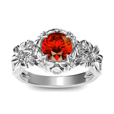 Jeulia シルバー リング フラワー リーフ モチーフ サイズ9 US Jeulia スターリングシルバー フラワー リング - Jeulia Jewelry