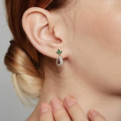 "Full of Vitality" Pear Cut Drop Earrings