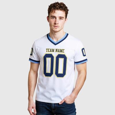 Custom White Football Jersey Mesh Authentic