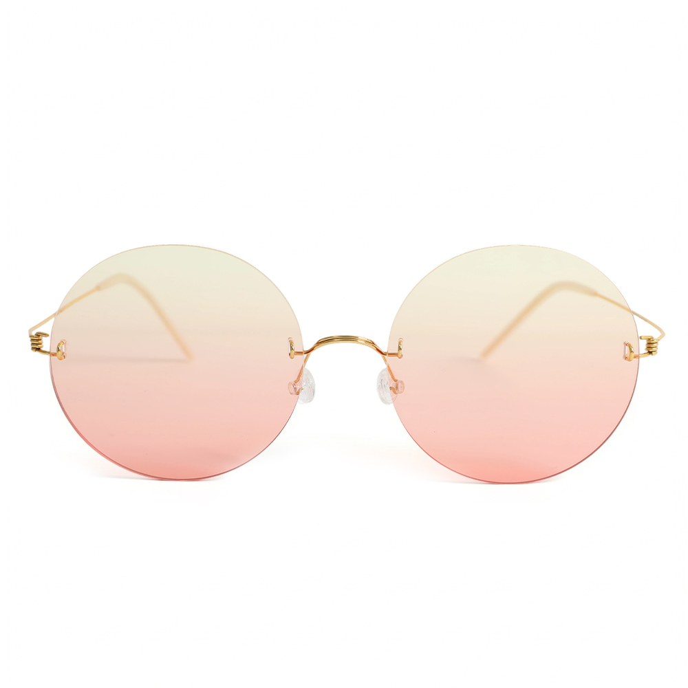 Aries Gold Round Sunglasses