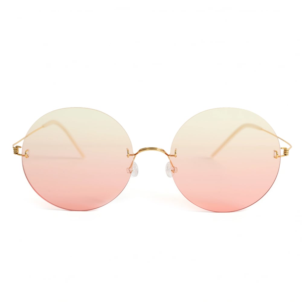 Aries Gold Round Sunglasses