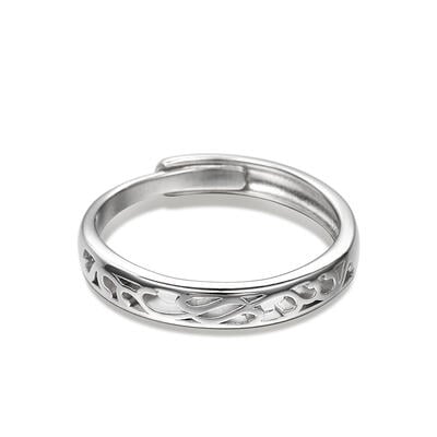 Jeulia "Endless Love" Vine Flower Design Adjustable Sterling Silver Men's Band