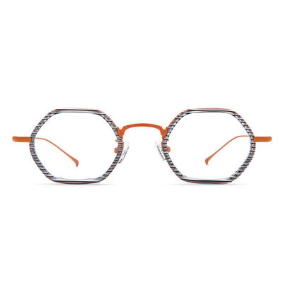 Kelsen Orange Geometric Glasses