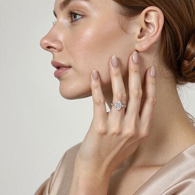 "The Effortless Love" 2ct Marquise Cut Side Stone Engagement Ring