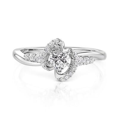 Jeulia 3D Infinity Heart Promise Ring Sterling Silver