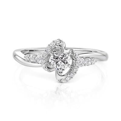 Jeulia 3D Infinity Heart Promise Ring Sterling Silver