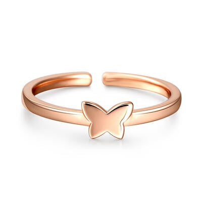 Jeulia "Romanticism" Butterfly Design Adjustable Sterling Silver Women's Band