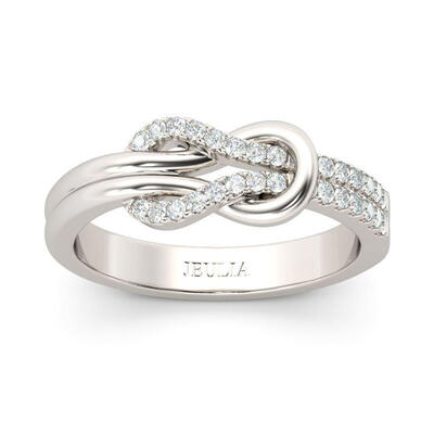 Jeulia Knot Design Sterling Silver Ring