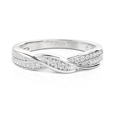 Jeulia Classic Twisted Wedding Band for Women Sterling Silver