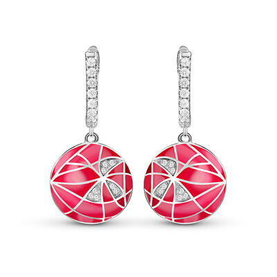 Jeulia "Curve" Enamel Sterling Silver Drop Earrings