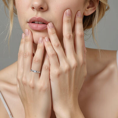 "About You" 0.35ct Cushion Cut Side Stone Engagement Ring