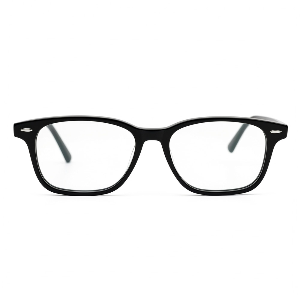 Hughes Black Rectangle Glasses