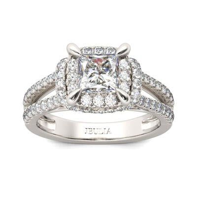 Jeulia Anillo Con Rama Dividida De Talla Princesa En Plata De Ley