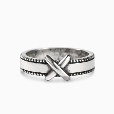 Jeulia "Mysterious X" Knot Design Sterling Silver Ring
