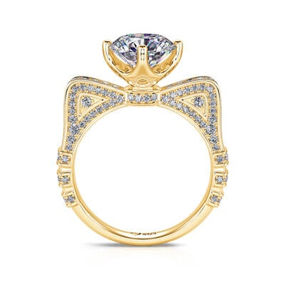 Jeulia Anillo de plata corte redondo con diseño de cara de gato