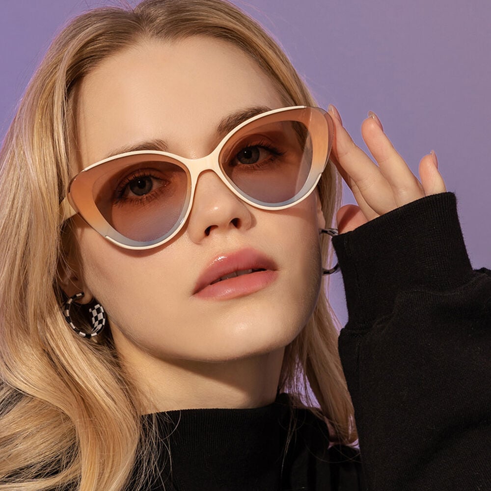 Aria Lunettes de soleil Cat Eye Orange