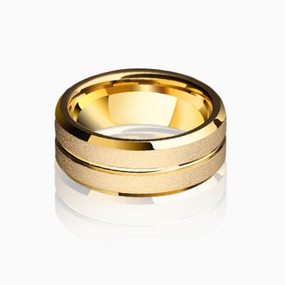 "Silent Pact" 8mm Tungsten Carbide Men's Wedding Ring