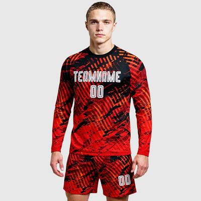 Elastic Agile Training Long Sleeve Soccer Jersey - Stretch Fabric, Workout Fit, Personalized Number